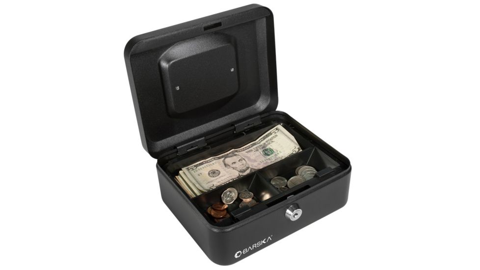 Barska 8in. Cash Box w/ Key Lock, Open CB11830