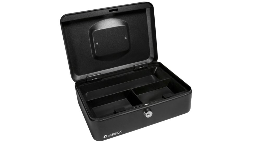 Barska 8in. Cash Box, Key Lock, Open and Empty CB11830