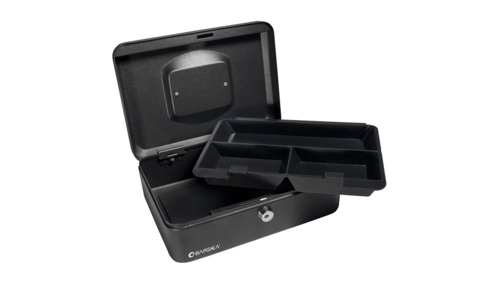 Barska 8in. Cash Box w/ Key Lock, Lifted Drawer CB11830