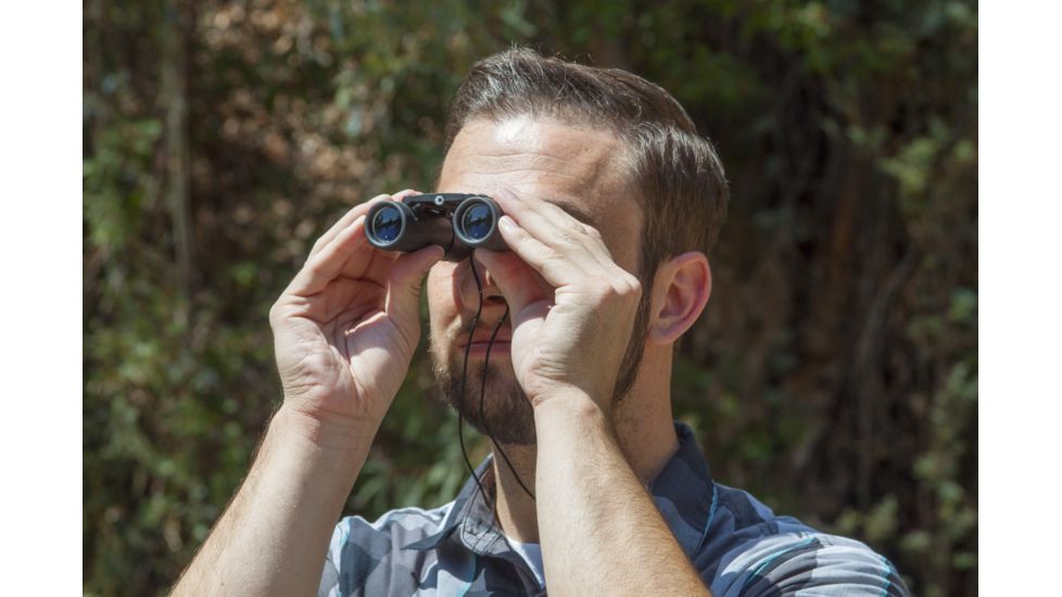 Barska 8x21 LucidView Compact Folding Roof Prism Binoculars, Black, Box Pack - AB10108