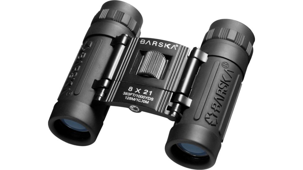 Barska Lucid View 8x21mm Compact Folding Binoculars, Clam Pack, Black, AB10109