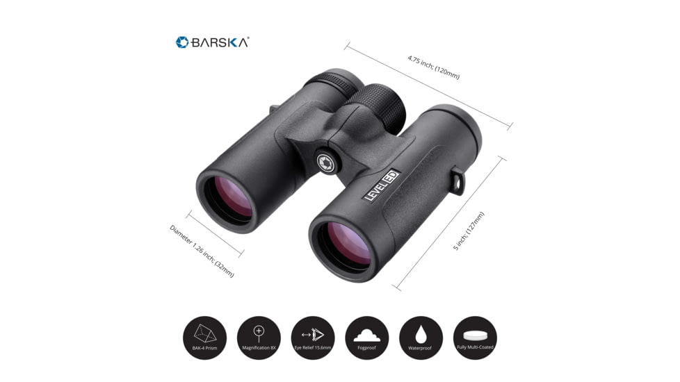 Barska 8x32mm WP Level ED Binoculars, Black, AB12990