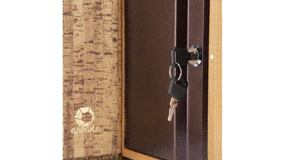Barska Antique Map Book Lock Box Safe w/ Key Lock, Brown, Outer Size 7 x 2.75 x 10.75 in CB12480