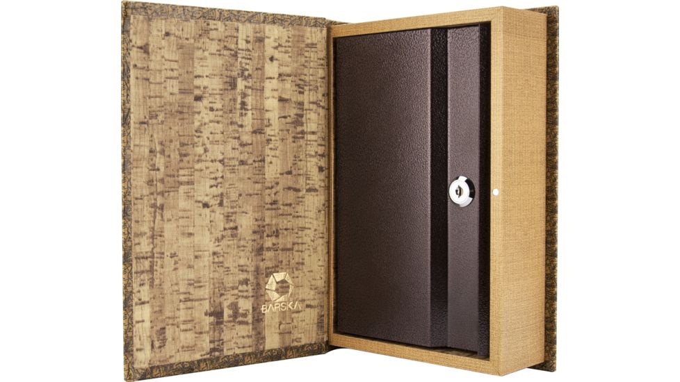 Barska Antique Map Book Lock Box Safe w/ Key Lock, Brown, Outer Size 7 x 2.75 x 10.75 in CB12480