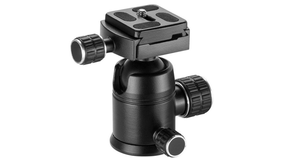Barska Ball Joint Tripod Head, 90 Degree Tilt, Connects to 3/8 - 16 Thread Tripod Screw, Black, Outer Size 2.5 x AF12544