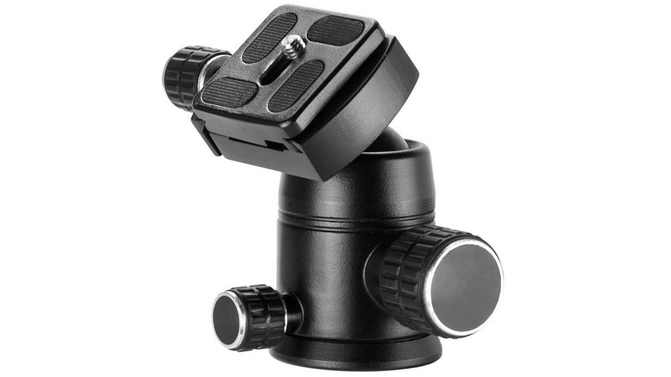 Barska Ball Joint Tripod Head, 90 Degree Tilt, Connects to 3/8 - 16 Thread Tripod Screw, Black, Outer Size 2.5 x AF12544
