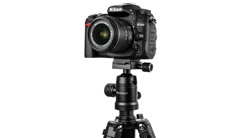 Barska Ball Joint Tripod Head, 90 Degree Tilt, Connects to 3/8 - 16 Thread Tripod Screw, Black, Outer Size 2.5 x AF12544