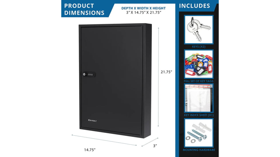 Barska 100 Capacity Adjustable Key Cabinet