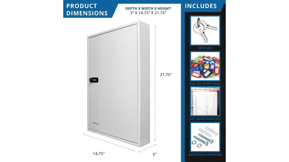 Barska 100 Capacity Adjustable Key Cabinet