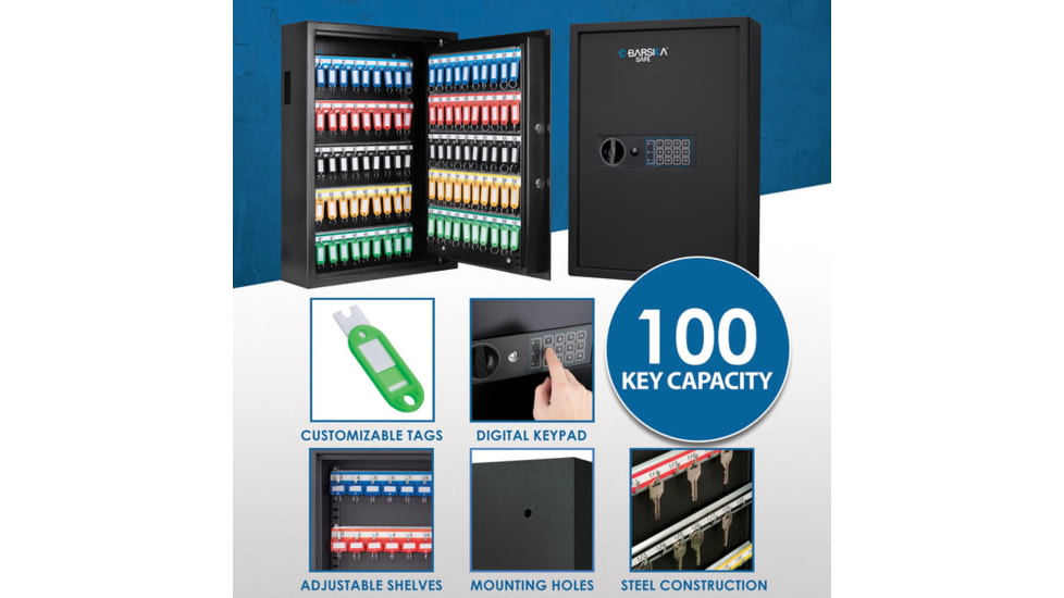 Barska 100 Capacity Fixed Position Key Cabinet