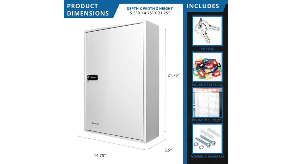 Barska 200 Capacity Adjustable Key Cabinet