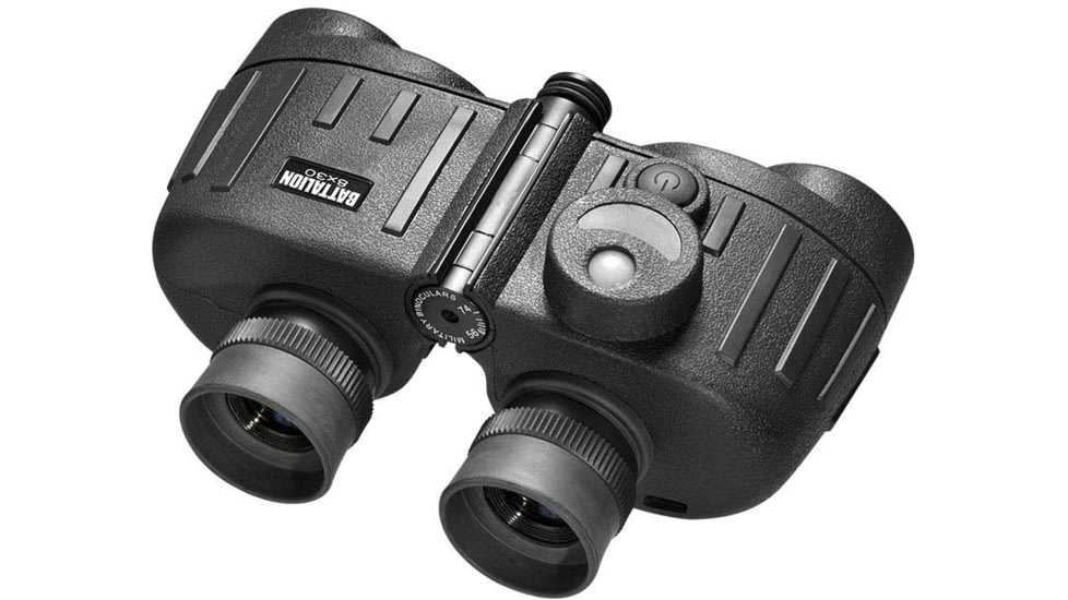 Barska Battalion 8x30mm Porro Prism Rangefinder Binoculars, Matte Black, Black, AB11776