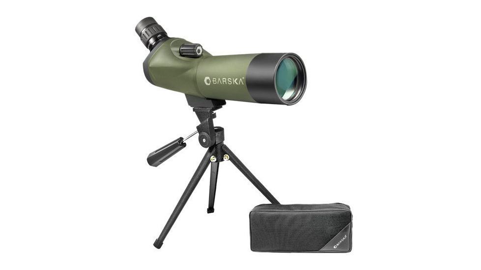 Barska Blackhawk 18-36x50 Waterproof Angled Spotting Scope, Green w/ Tripod &amp; Case AD10348