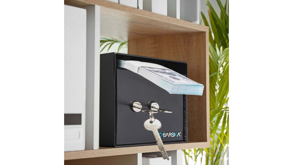 Barska Dual Key Depository Safe, Drop Slot, Black, Small, AX13708