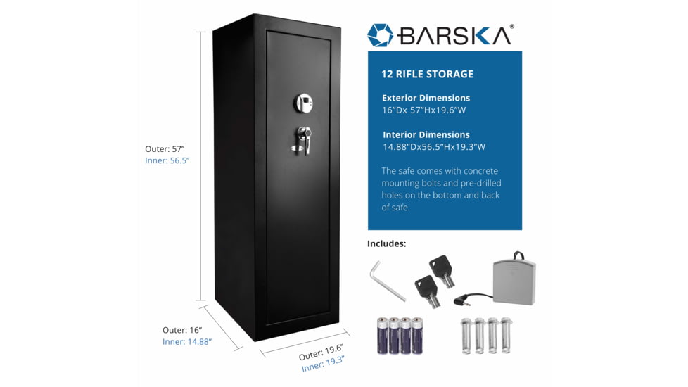 Barska Extra Large Biometric Rifle Safe, Black AX11780