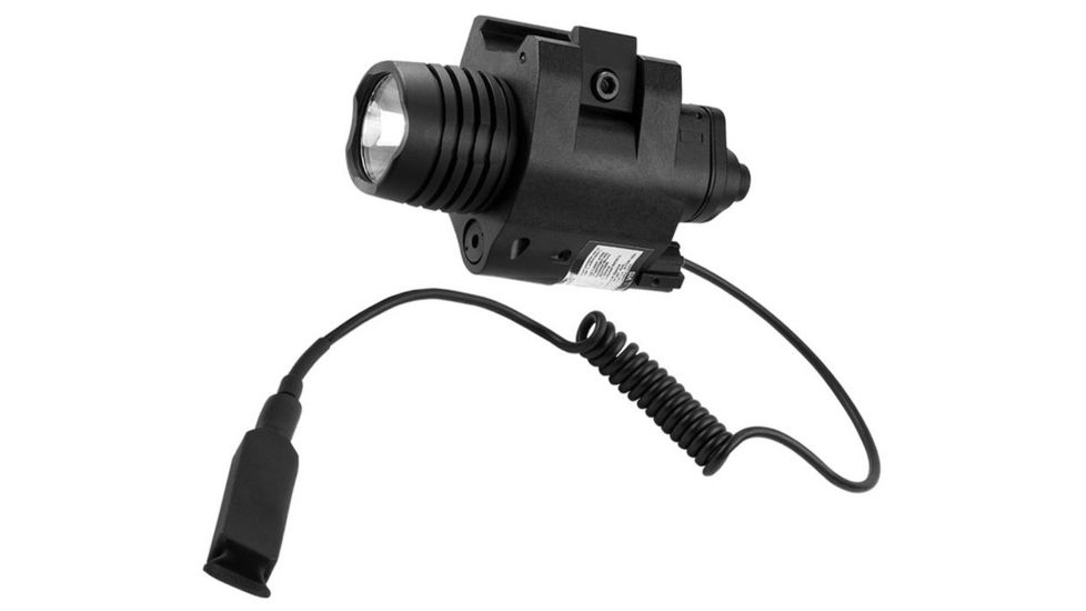 Barska Laser LED Weapon Flashlight, CR123A, Red, 200 Lumens, Black, AU12714