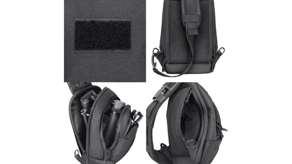 Barska GX-800 Tactical Crossbody Sling Bag, Black, Medium, BI14090