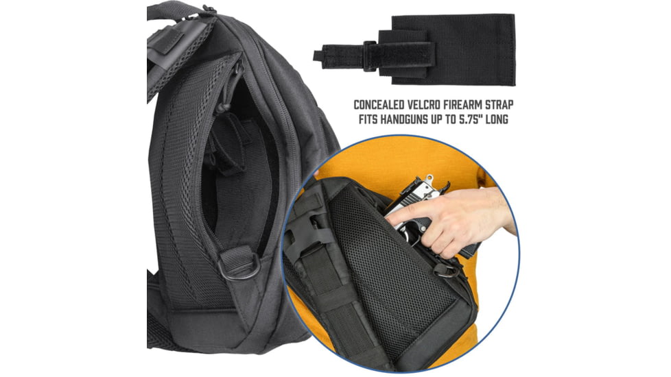 Barska GX-800 Tactical Crossbody Sling Bag, Black, Medium, BI14090