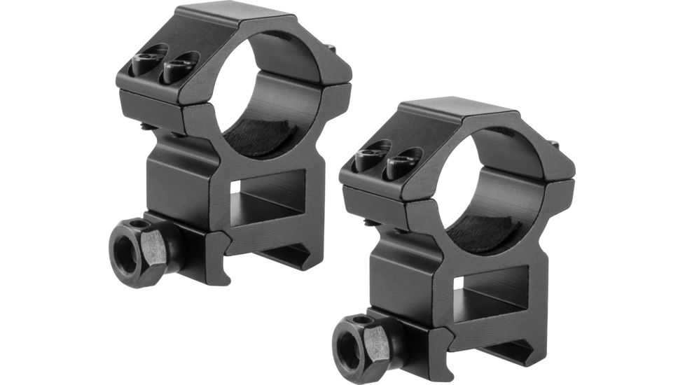 Barska High 1in Weaver Style HQ Rings, Black, Medium, AI13186