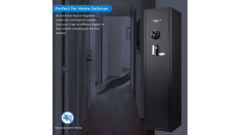 Barska HQ900 Large Quick Access Keypad Biometric Rifle Safe, Black, AX12752