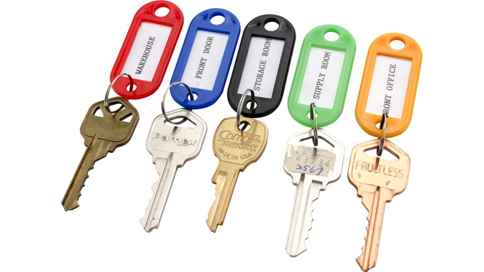 Barska Individual Key Tags, Pack of 50, Removable Write-On Label, Assorted Colors, Tag Size - 2 x 0.19 x 0.88 in AF12496