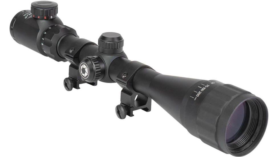 Barska IR Dot Varmint Rifle Scope, 4-16x40mm AO, 25.4 mm Tube, Green/Red Mil Dot Reticle, Matte, Black, Small, AC13568