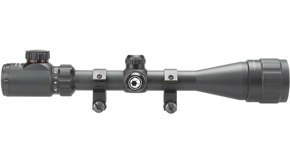 Barska IR Dot Varmint Rifle Scope, 4-16x40mm AO, 25.4 mm Tube, Green/Red Mil Dot Reticle, Matte, Black, Small, AC13568