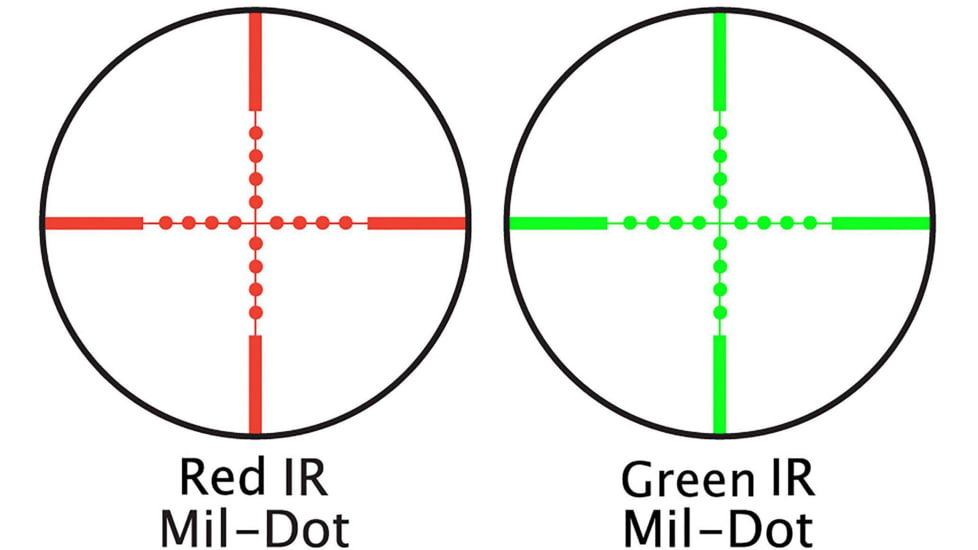 Barska IR Dot Varmint Rifle Scope, 4-16x40mm AO, 25.4 mm Tube, Green/Red Mil Dot Reticle, Matte, Black, Small, AC13568