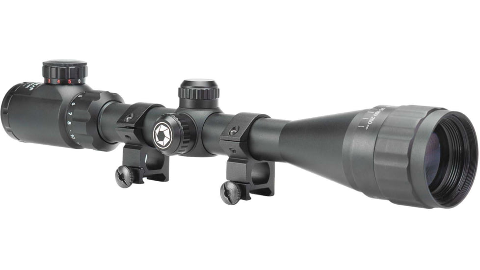 Barska IR Dot Varmint Rifle Scope, 4-16x40mm AO, 25.4 mm Tube, Green/Red Mil Dot Reticle, Matte, Black, Small, AC13568