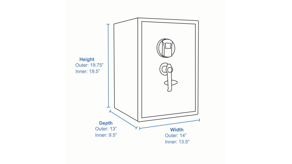 Barska Large Biometric Fingerprint Scanner Safe, 14in x 13in x 19.75in Exterior AX11650