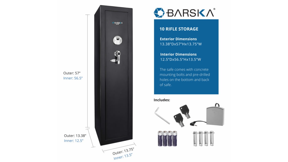 Barska Large Biometric Rifle Safe, Black AX11898