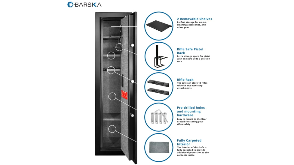 Barska Large Biometric Rifle Safe, Black AX11898