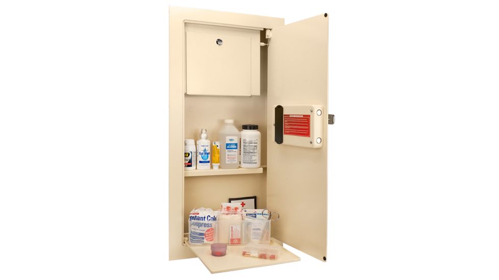 Barska Large Biometric Wall Safe,30x13.6x3.5in,Cream AX12408