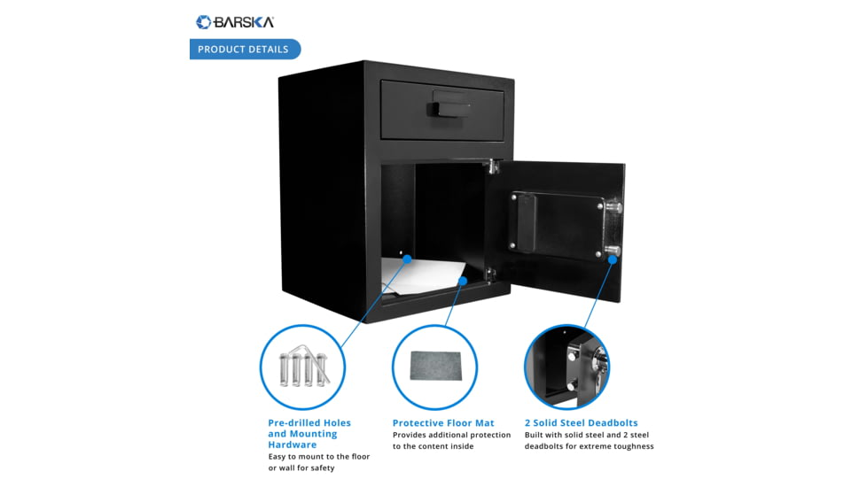 Barska Large Keypad Depository Safe, Black AX11930