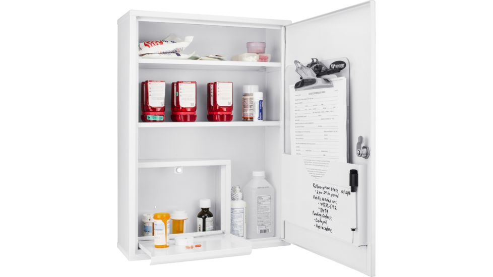 Barska Large Medical Cabinet,15x5.5x20.9in,White CB12824