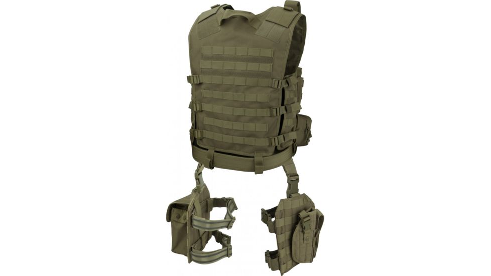 Barska Loaded Gear VX-100 Tactical Vest w/Leg Platforms, OD Green, Large BI12330