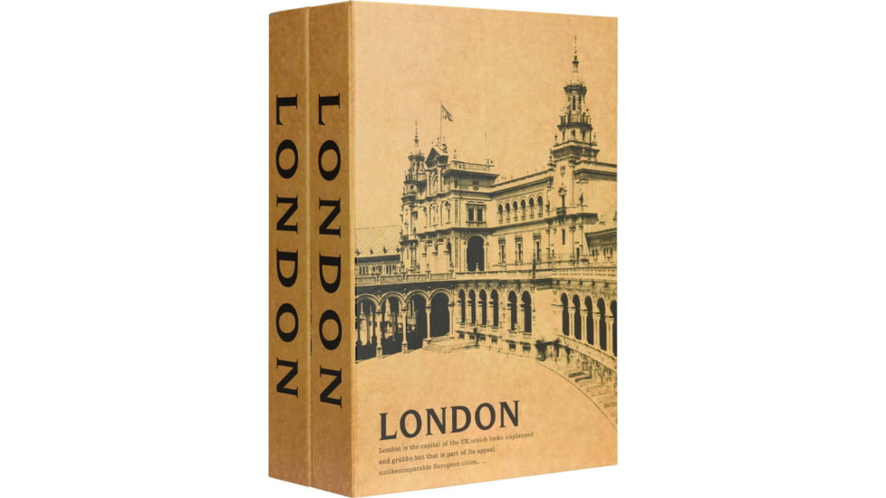 Barska London &amp; London Series Dual Book Lock Boxes with Key Lock, Multi, Medium, CB13056