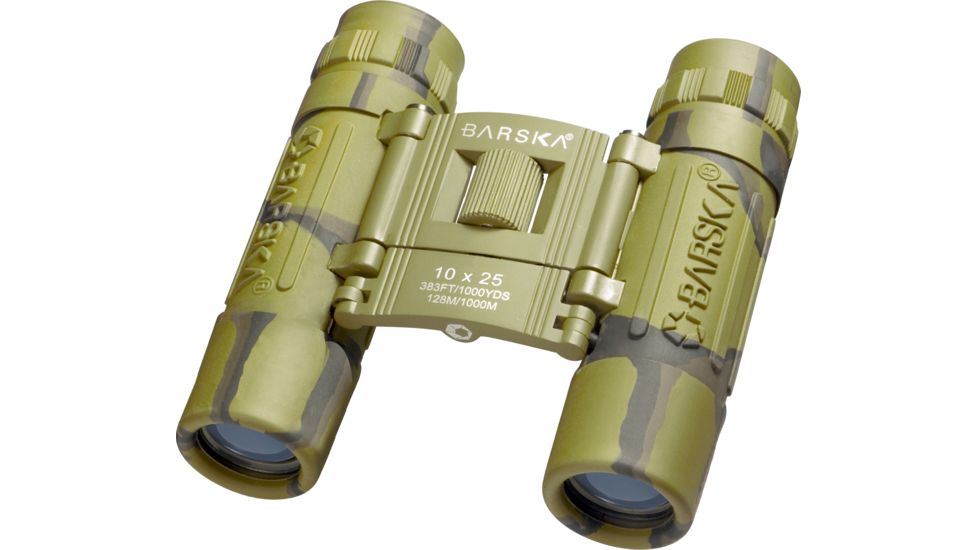 Barska Lucid View 10x25mm Compact Folding Binoculars, Camo, AB10119