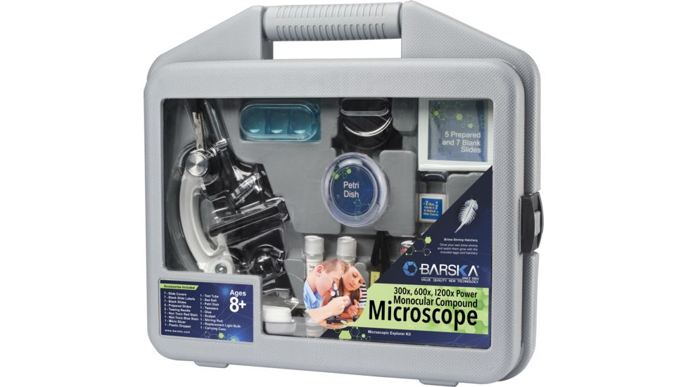 Barska Microscope Kit with Carrying Case, White, Small AY12938