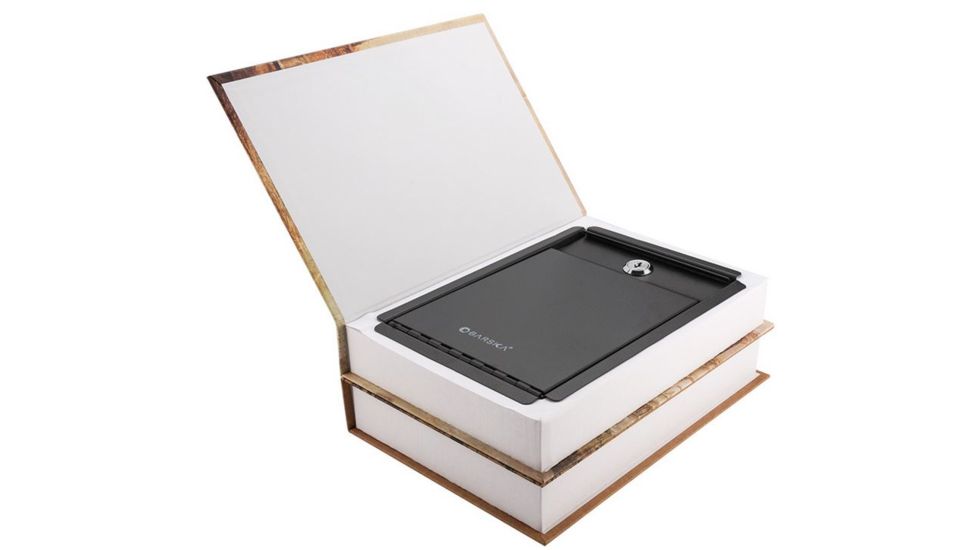 Barska Paris and London Dual book Lock box Safe w/ Key Lock, Tan, Outer Size 7.5 x 3.5 x 10.5 in CB12470