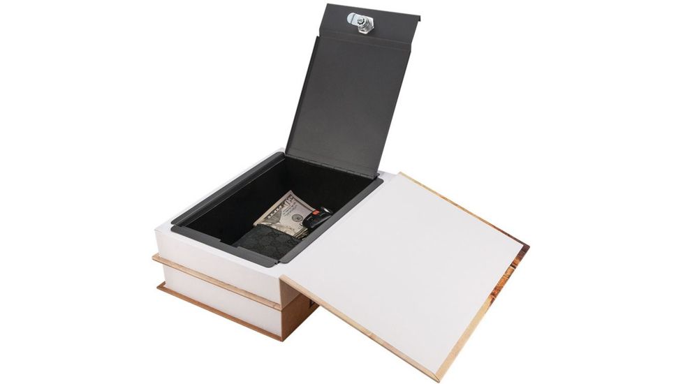 Barska Paris and London Dual book Lock box Safe w/ Key Lock, Tan, Outer Size 7.5 x 3.5 x 10.5 in CB12470