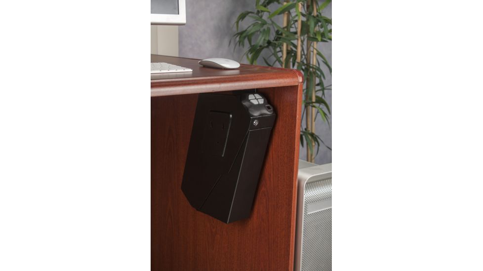 Barska Quick Access Biometric Handgun Desk Safe, Black, Medium, AX13092