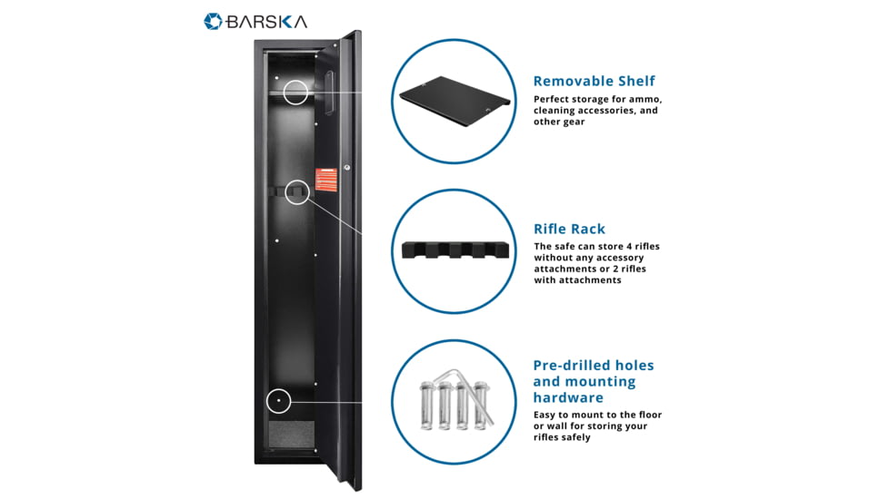 Barska Quick-Access Biometric Rifle Safe, Matte Black, AX11652