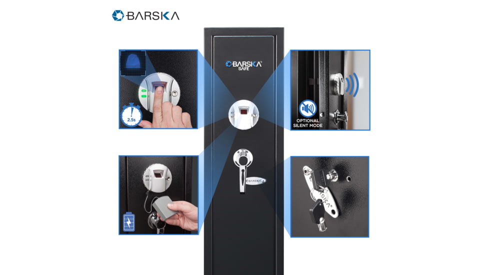 Barska Quick-Access Biometric Rifle Safe, Matte Black, AX11652