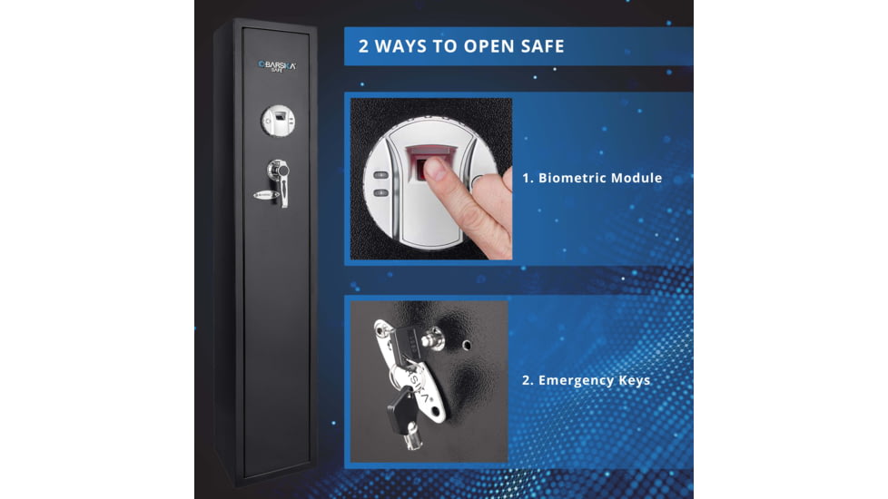 Barska Quick-Access Biometric Rifle Safe, Matte Black, AX11652