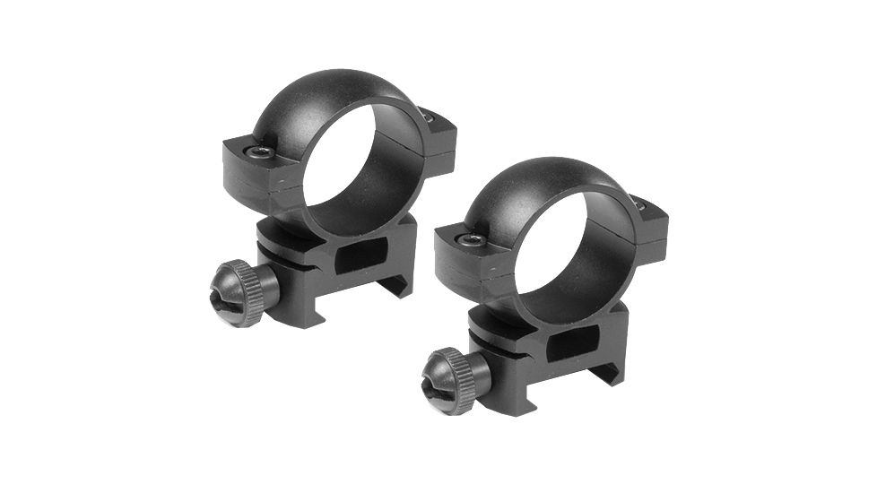 Barska Rifle Scope Rings - 1in, High Height, Matte Black, Weaver - AI10336
