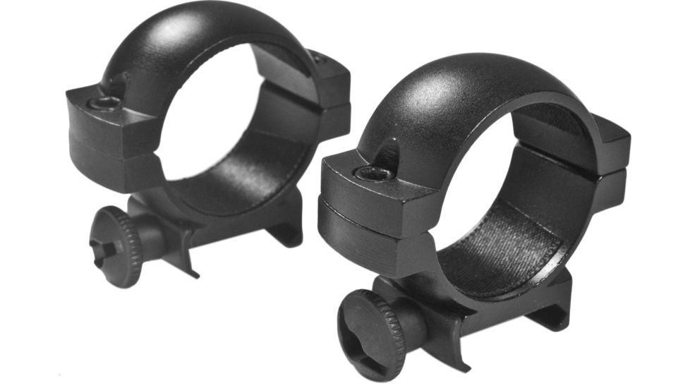 Barska Rifle Scope Rings - 30mm, Low Height, Matte Black, Weaver - AI10338