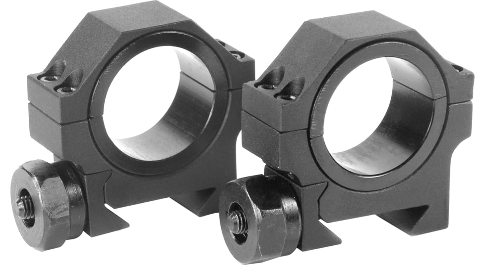 Barska Rifle Scope Rings - 30mm w/ 1in Insert, Low Height, Matte Black, HD Weaver Style - AI11065