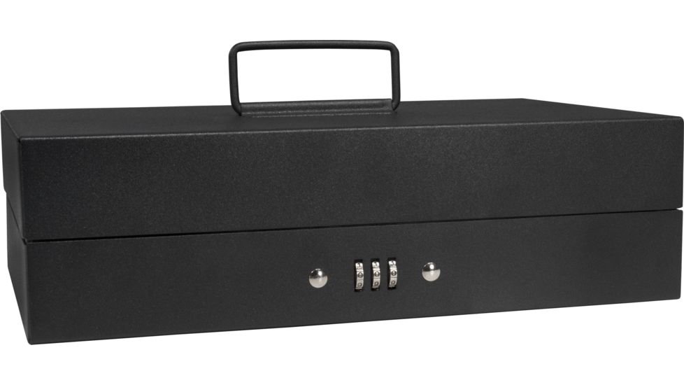 Barska Slim Combo Lock Cash Box w/ Removable Tray, Lid Money Clip CB11794