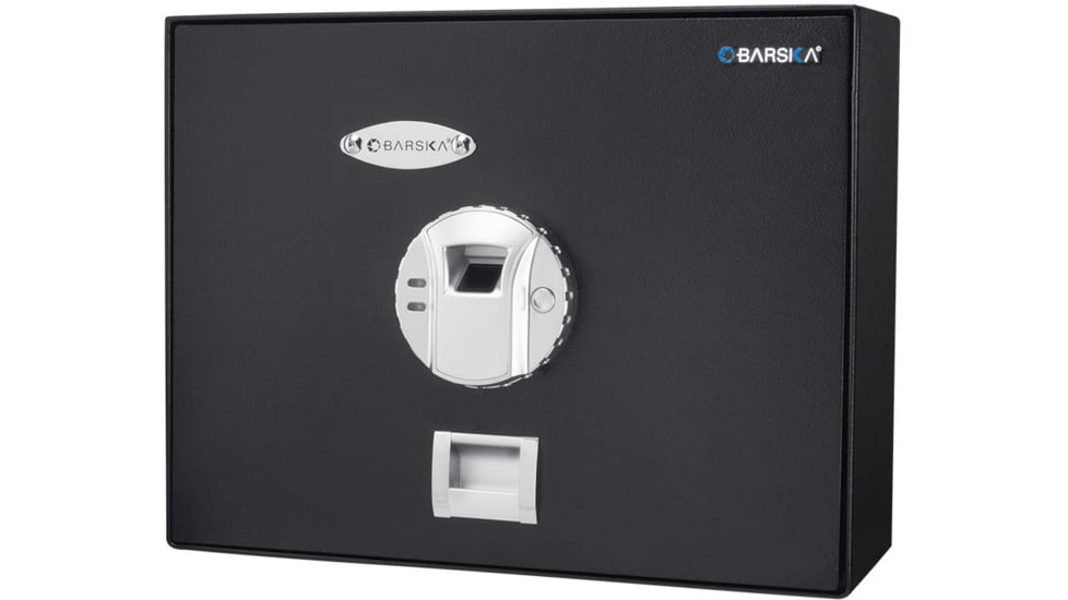 Barska Top Open BioMetric Safe, Black, 14.75x11.25x5in Exerior AX11556